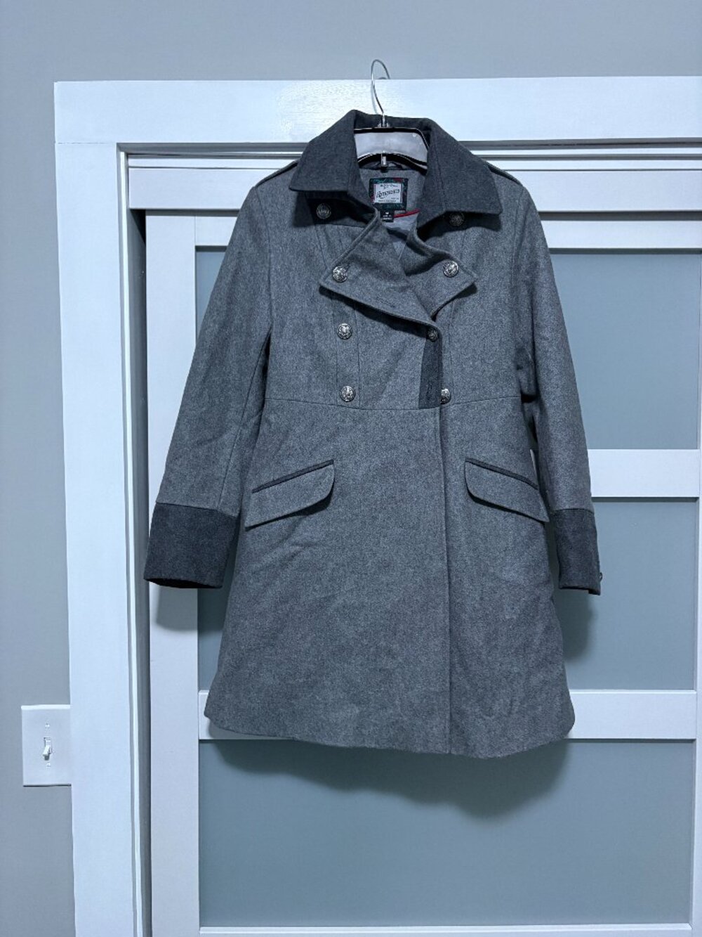 Beautiful Rothschild Tailored Wool Dress Coat Gray sz 14  PEa Coat Jacket EUC